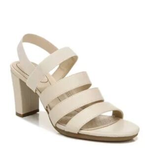 LifeStride Block Heel Sandal 13 Strappy Comfort Dressy Casual Chic Cream Artist